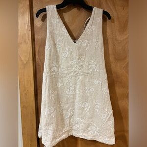 Abercrombie embroidered linen-blend mini dress